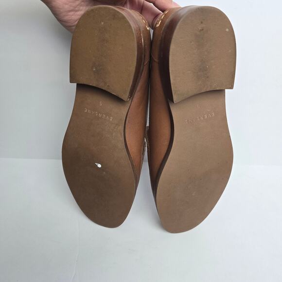 Everlane Women’s Leather Loafers Brown Classic Slip-On Shoes Size 5 Minimalist - Picture 4 of 6